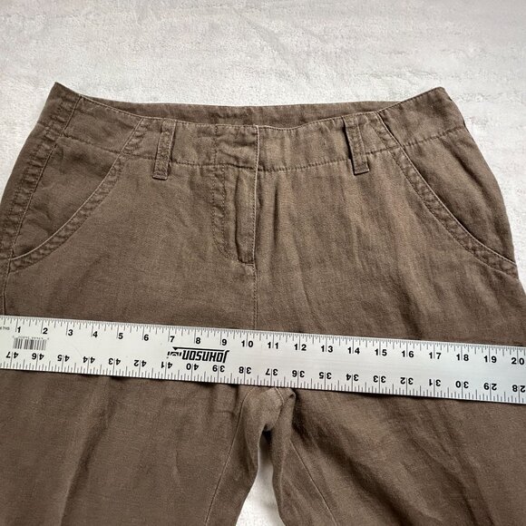 Cabi Womens Vintage Washed Linen Wide Leg Pants Size 10 Brown Style #894 New - Picture 7 of 10